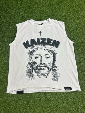 Men’s Kaizen Jesus Christ Holy Bible Graphic Print Tank Top Shirt